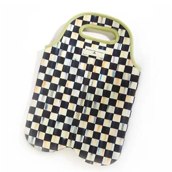 Mackenzie Childs Courtly check double wine tote - Picture 2 of 6